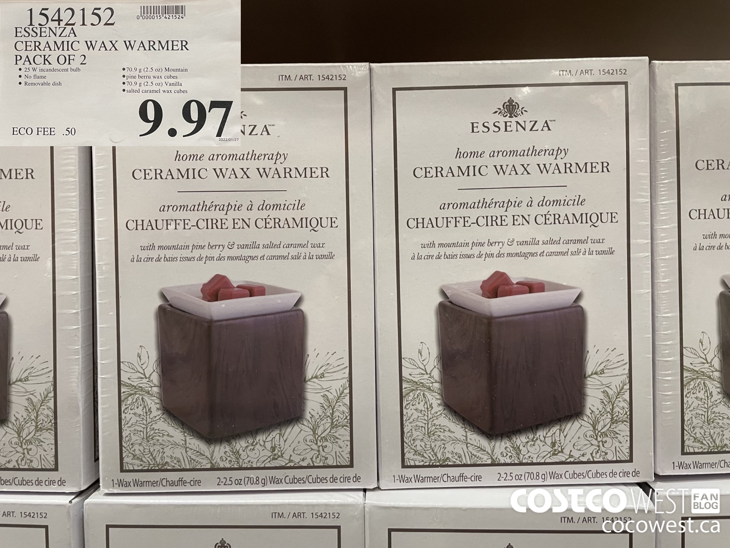 1542152 ESSENZA CERAMIC WAX WARMER PACK OF 2  $9.97