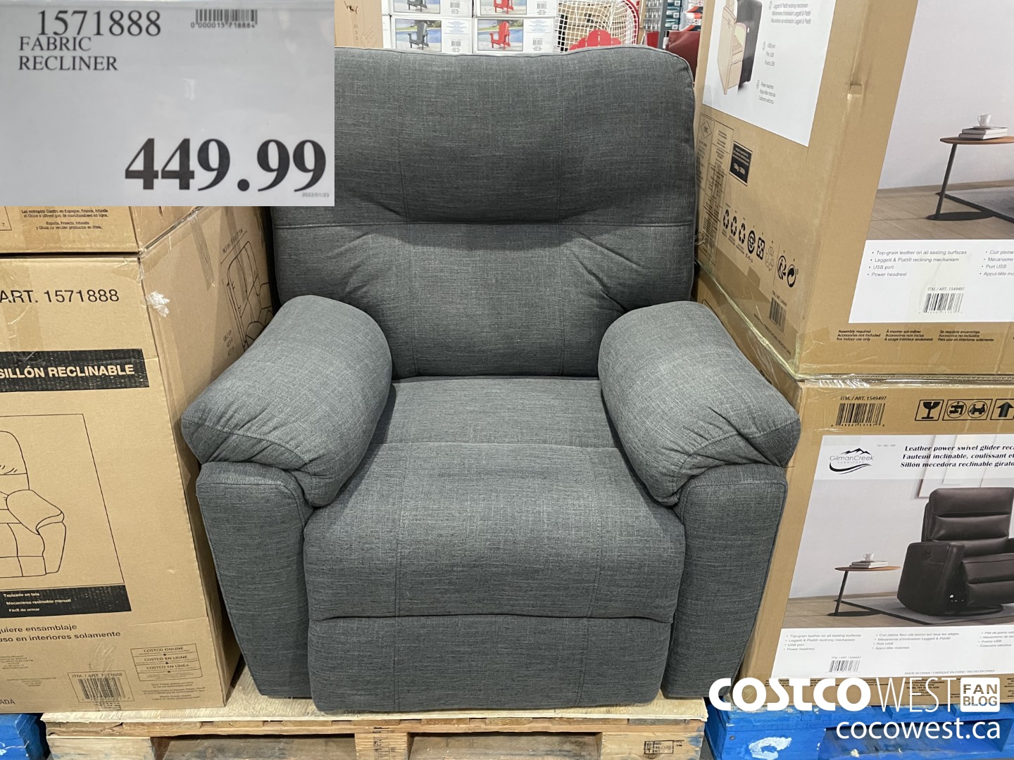 1571888 FABRIC RECLINER  $449.99