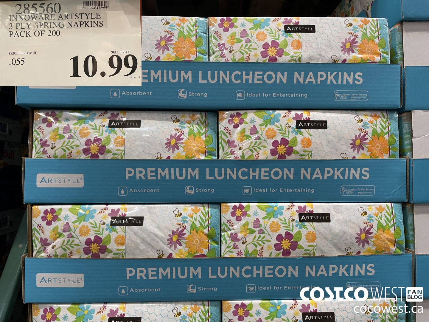 285560 INNOWARF MA RTSTYLE 3 PLY SPRING NAPKINS PACK OF 200  $10.99