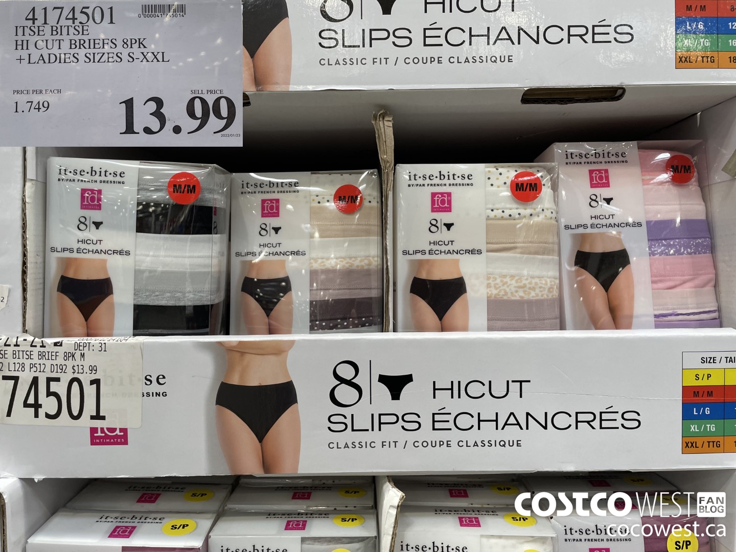 4174501 ITSE BITSE HI CUT BRIEFS 8PK LADIES SIZES S-XXL $13.99