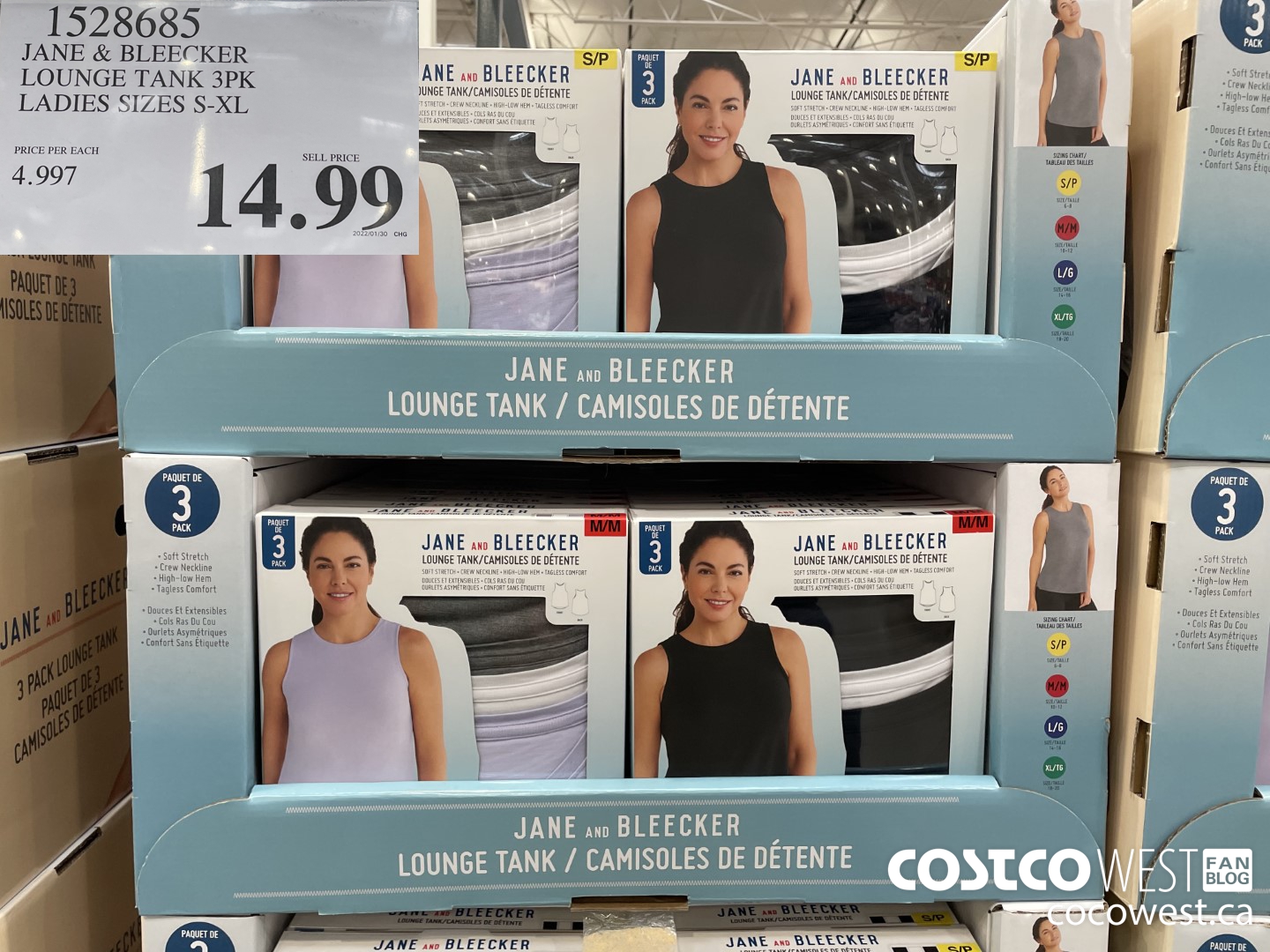 1528685 JANE & BLEECKER LOUNGE TANK 3PK LADIES SIZES S-XL $14.99