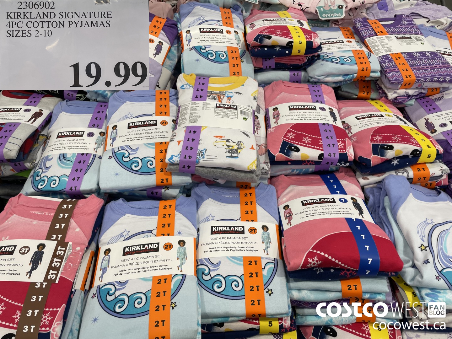 2306902 KIRKLAND SIGNATURE 4PC COTTON PYJAMAS SIZES 2-10  $19.99