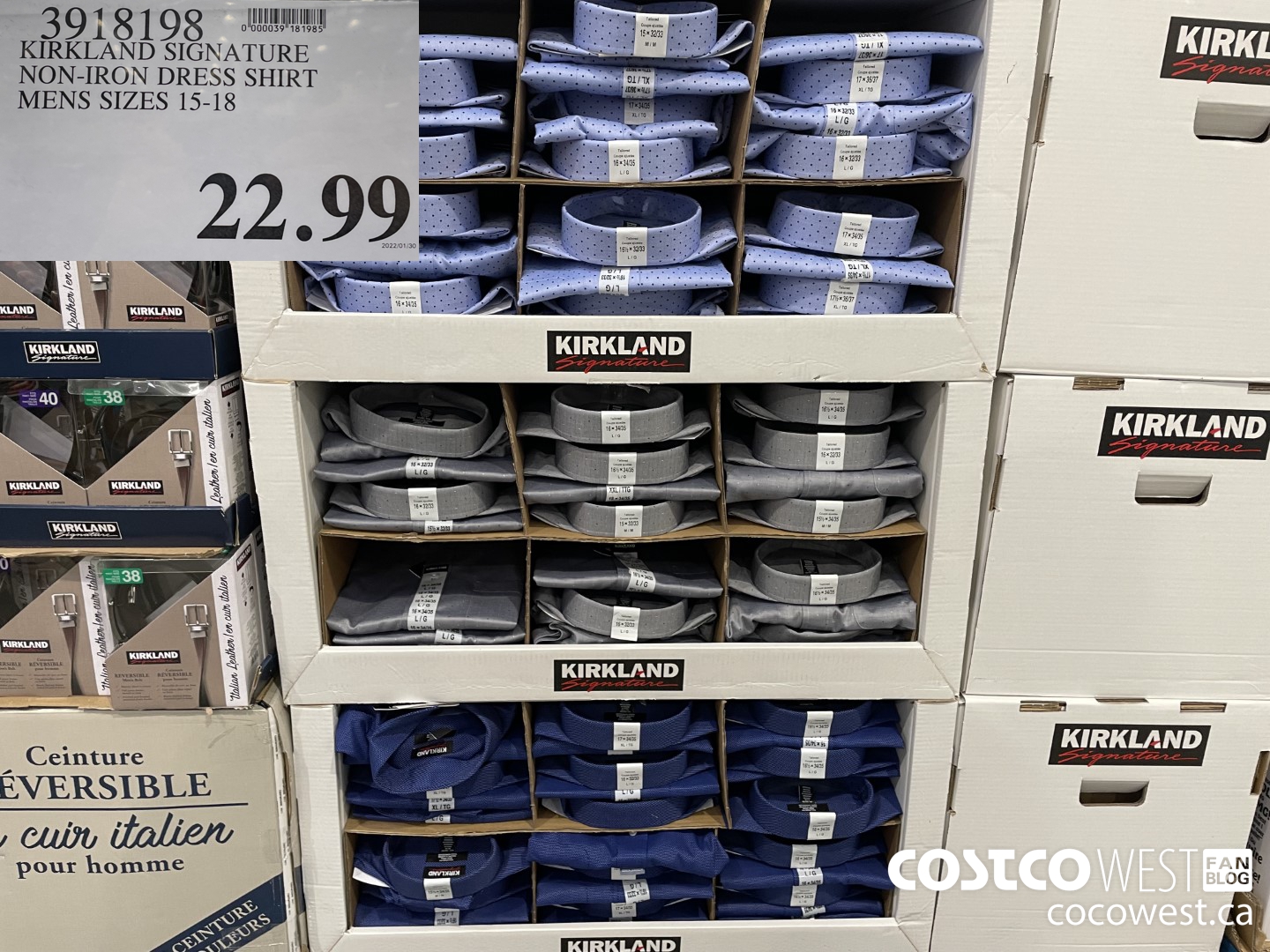3918198 KIRKLAND SIGNATURE NON-IRON DRESS SHIRT MENS SIZES 15-18  $22.99