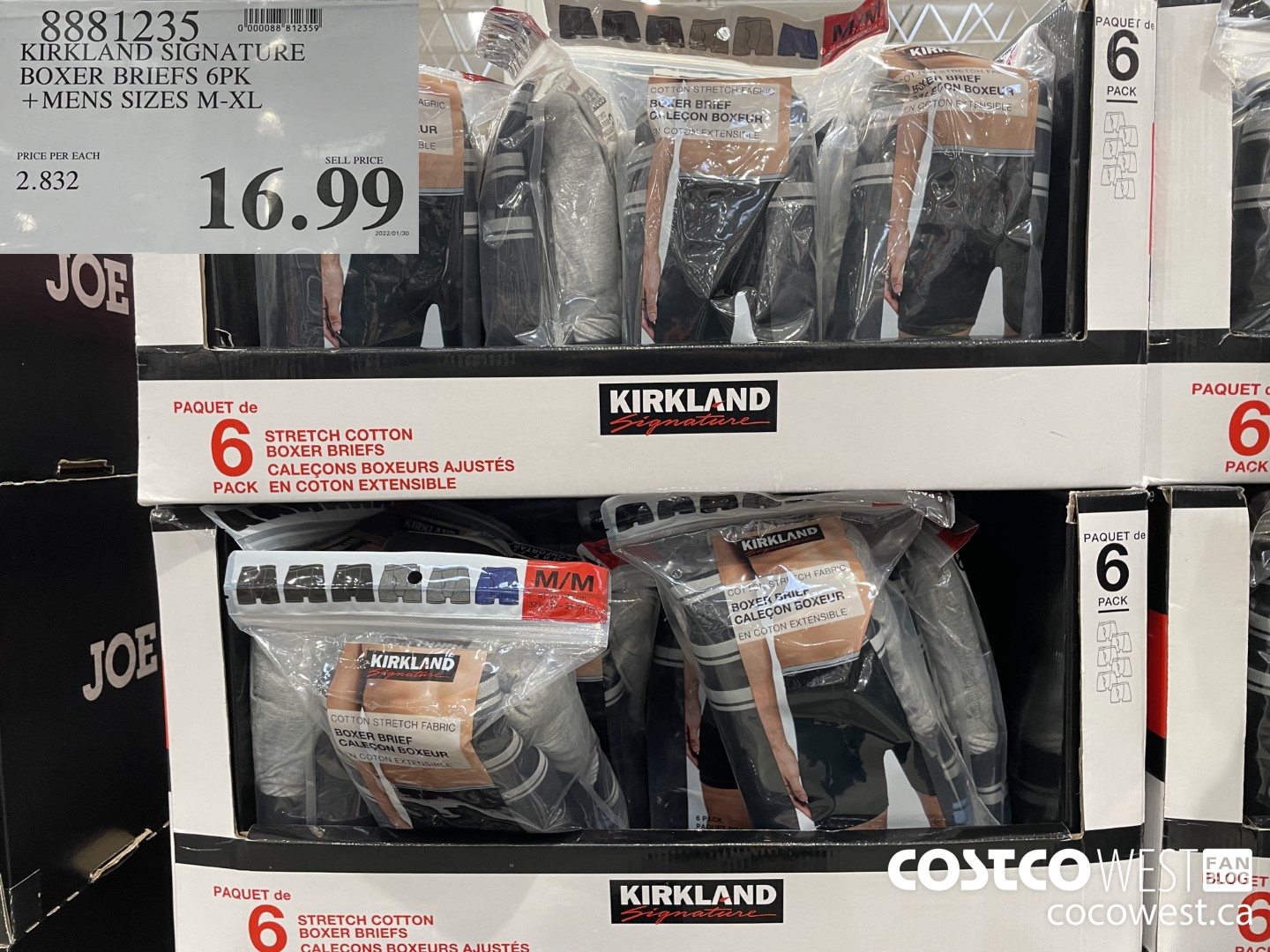 8881235 KIRRLAND SIGNATURE BOXER BRIEFS 6PK MENS SIZES M-XL $16.99