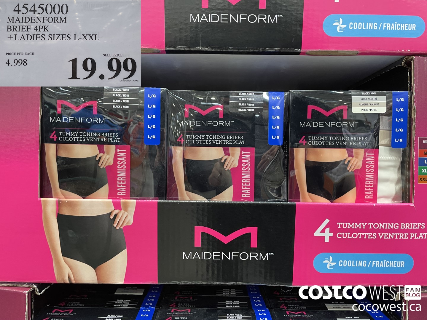 4545000 MAIDENFORM BRIEF 4PK LADIES SIZES L-XXL  $19.99