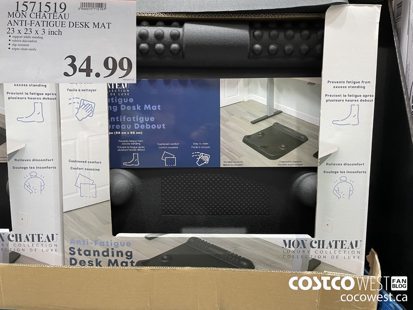 1571519 MON CHATEAU ANTI-FATIGUE DESK MAT 23 x 23 x 3 inch $34.99