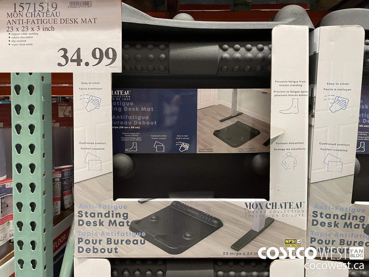 1571519 MON CHATEAU ANTI-FATIGUE DESK MAT 23 x 23 x 3 inch  $34.99