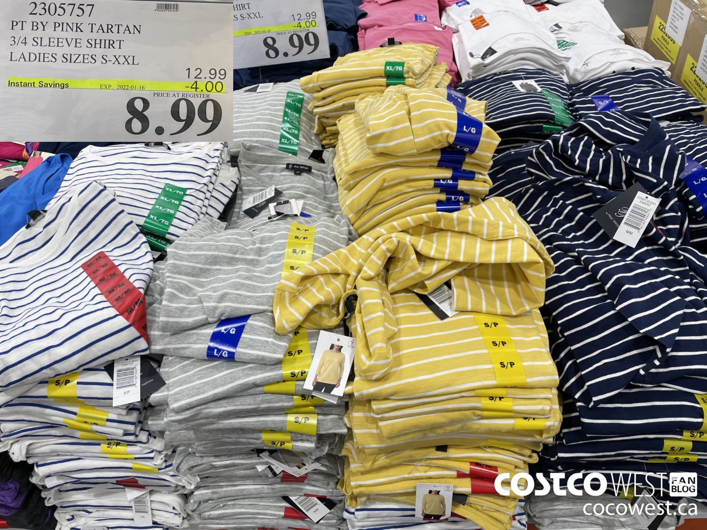 2305757 PT BY PINK TARTAN 3/4 SLEEVE SHIRT LADIES SIZES S-XXL ($4.00 INSTANT SAVINGS EXPIRES ON 2022-01-16) $8.99