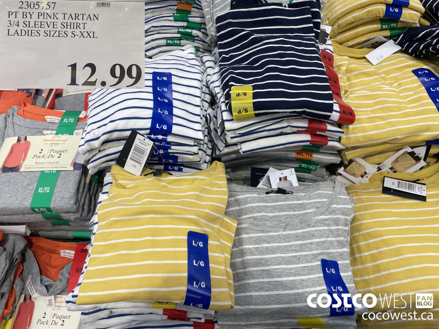 2305757 PT BY PINK TARTAN 3/4 SLEEVE SHIRT LADIES SIZES S-XXL $12.99