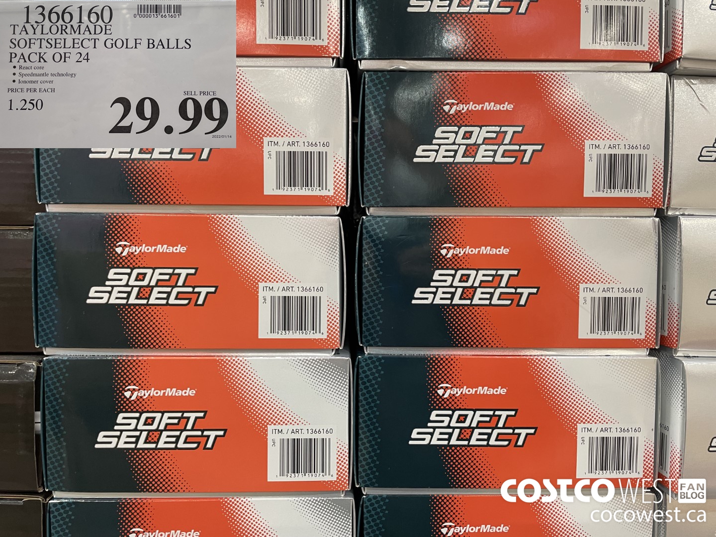 1366160 TAYLORMADE SOFTSELECT GOLF BALLS PACK OF 24 $29.99