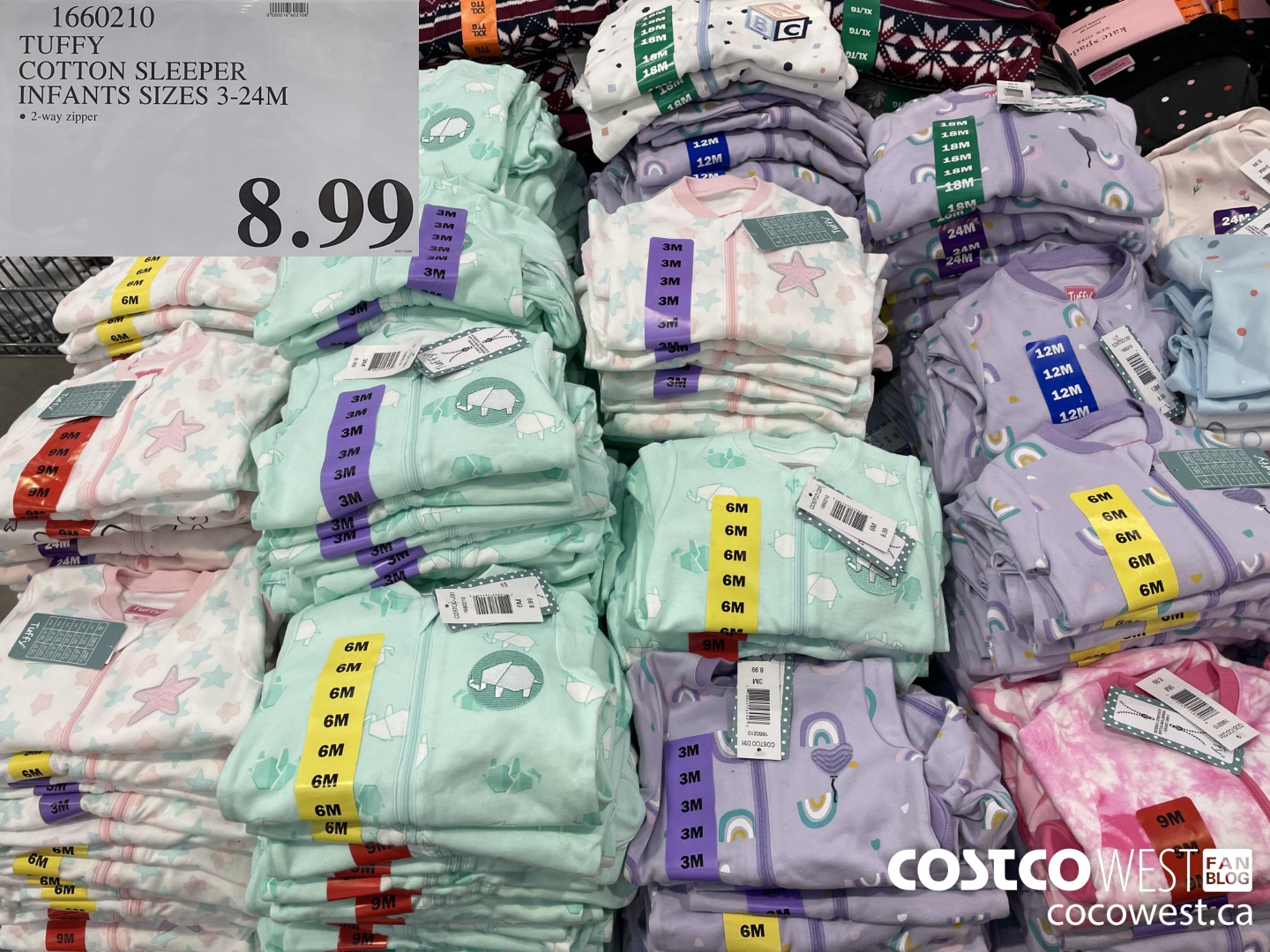 1660210 TUFFY COTTON SLEEPER INFANTS SIZES 3-24M $8.99