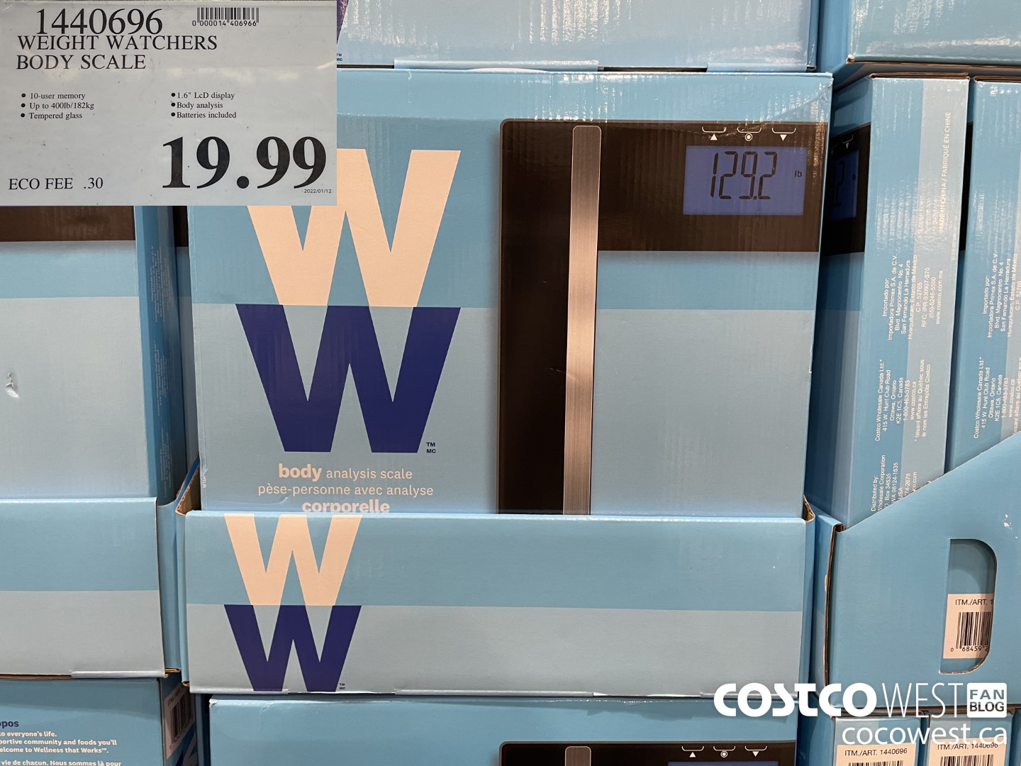 1440696 WEIGHT WATCHERS BODY SCALE $19.99