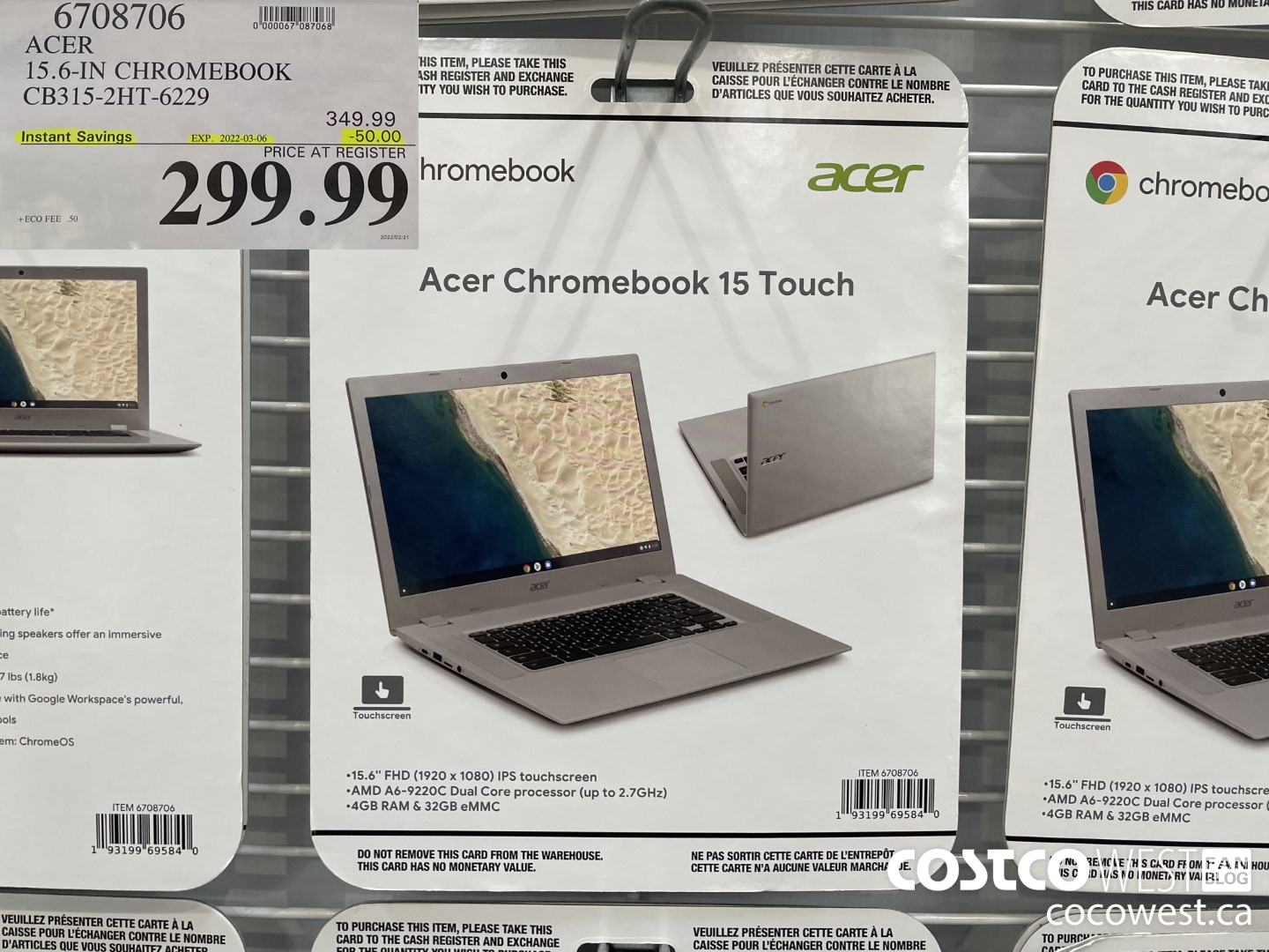 6708706 ACER 15.6-IN CHROMEBOOK CB315-2HT-6229 ($50.00 INSTANT SAVINGS EXPIRES ON 2022-03-06) $299.99
