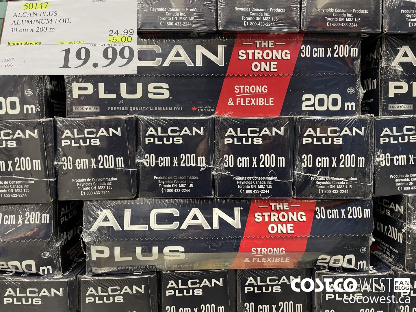 50147 ALCAN PLUS ALUMINUM FOIL 30 cm x 200 m ($5.00 INSTANT SAVINGS EXPIRES ON 2022-03-13) $19.99