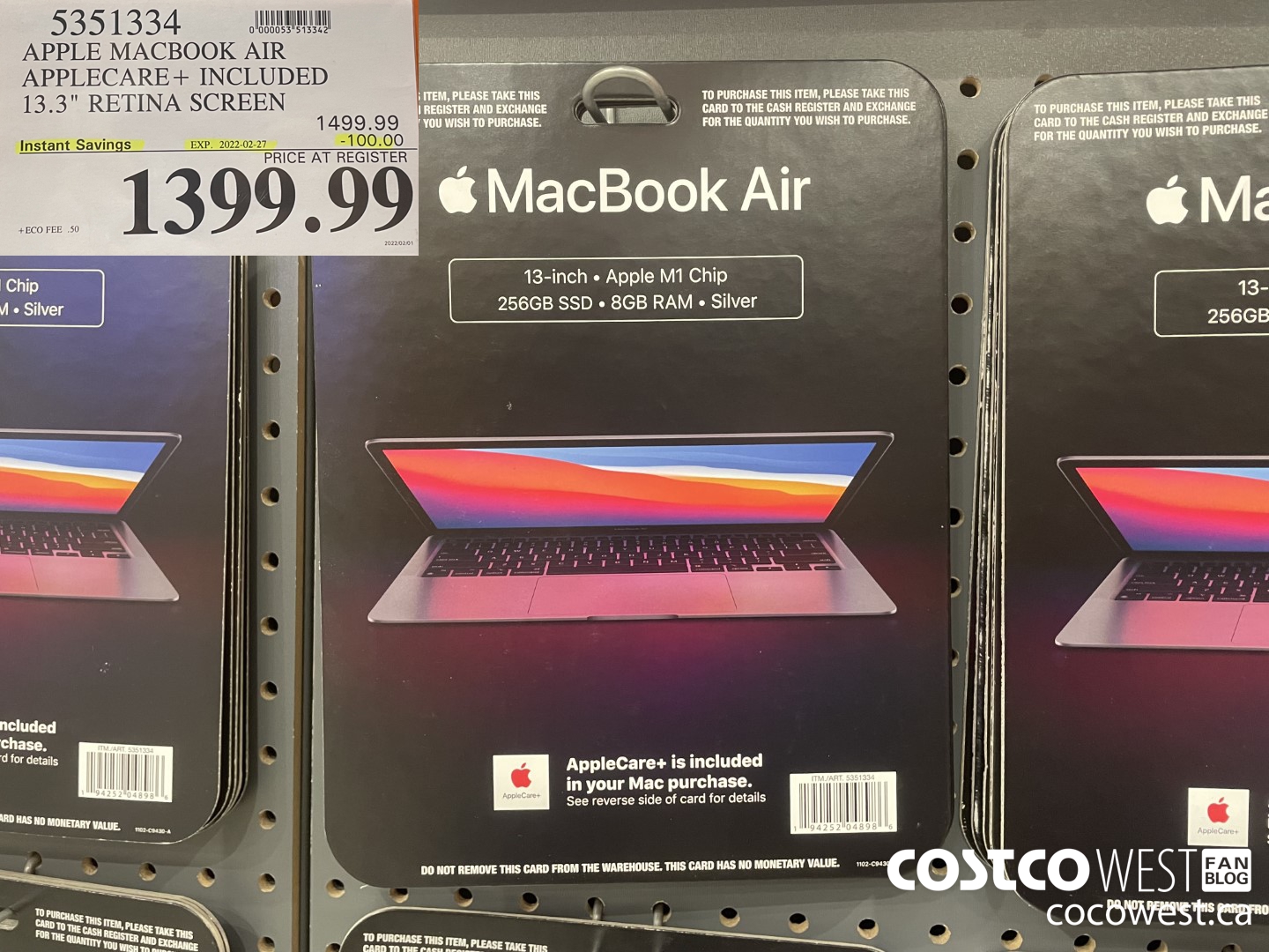 5351334 APPLE MACBOOK AIR APPLECARE+ INCLUDED 13.3