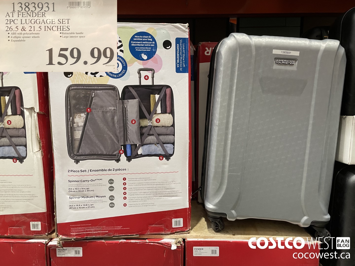 1383931 AT FENDER 2PC LUGGAGE SET 26.5 & 21.5 INCHES $159.99