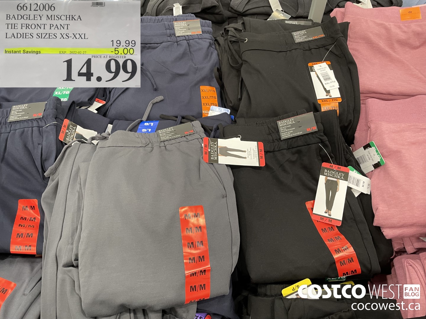 6612006 BADGLEY MISCHKA TIE FRONT PANT LADIES SIZES XS-XXL ($5.00 INSTANT SAVINGS EXPIRES ON 2022-02-27) $14.99