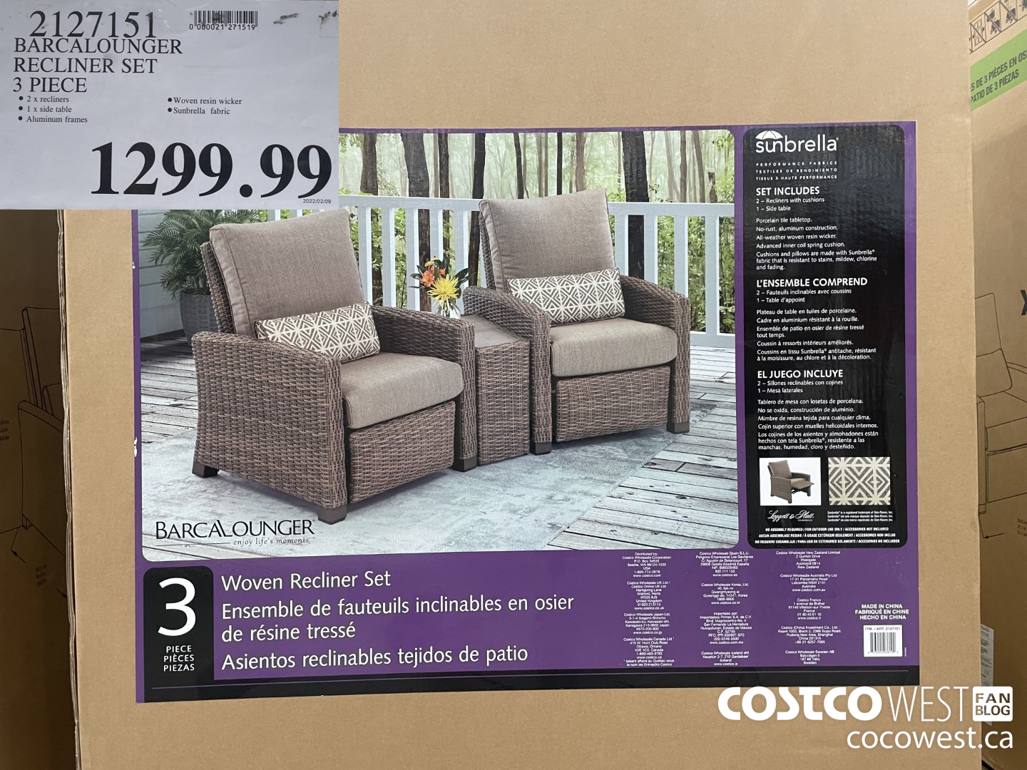 2127151 BARCALOUNGER RECLINER SET 3 PIECE $1299.99