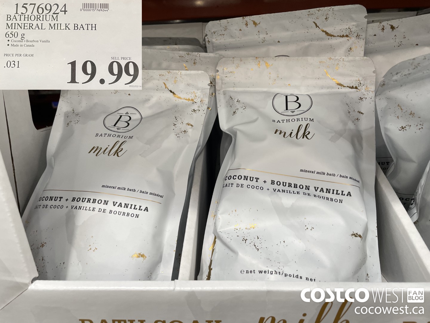 1576924 BATHORIUM MINERAL MILK BATH 650 g $19.99