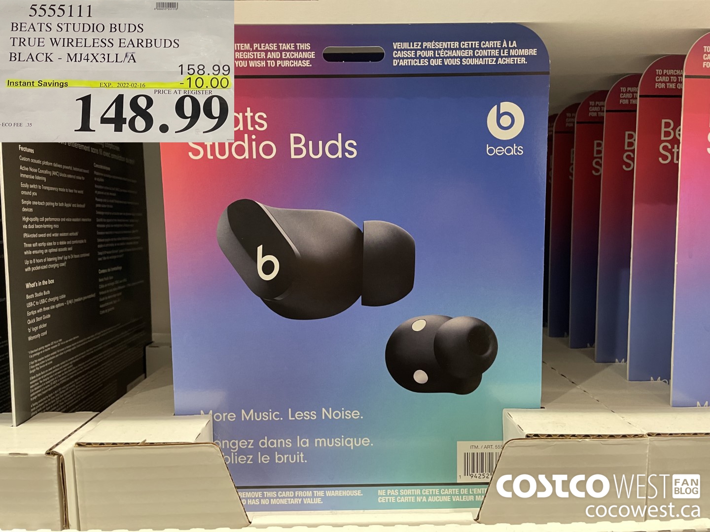 5555111 BEATS STUDIO BUDS TRUE WIRELESS EARBUDS BER - MJ4X3LL/ A ($10.00 INSTANT SAVINGS EXPIRES ON 2022-02-16) $148.99
