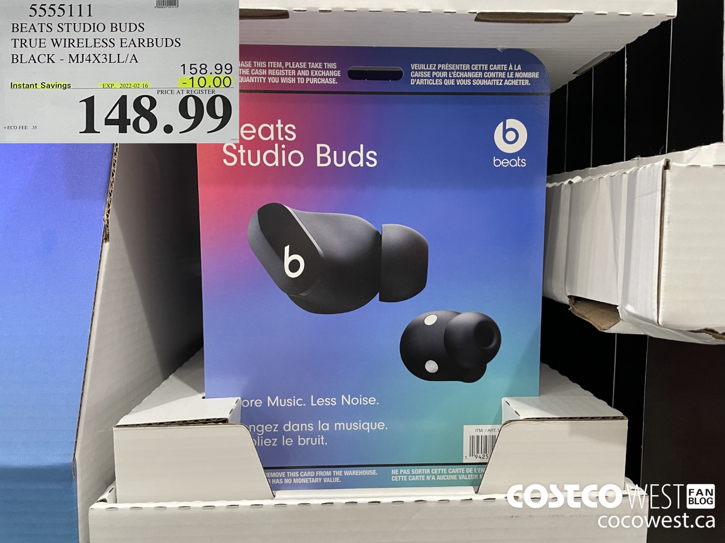5555111 BEATS STUDIO BUDS TRUE WIRELESS FAR BUDS BLACK - MJ4X3LL/A ($10.00 INSTANT SAVINGS EXPIRES ON 2022-02-16) $148.99