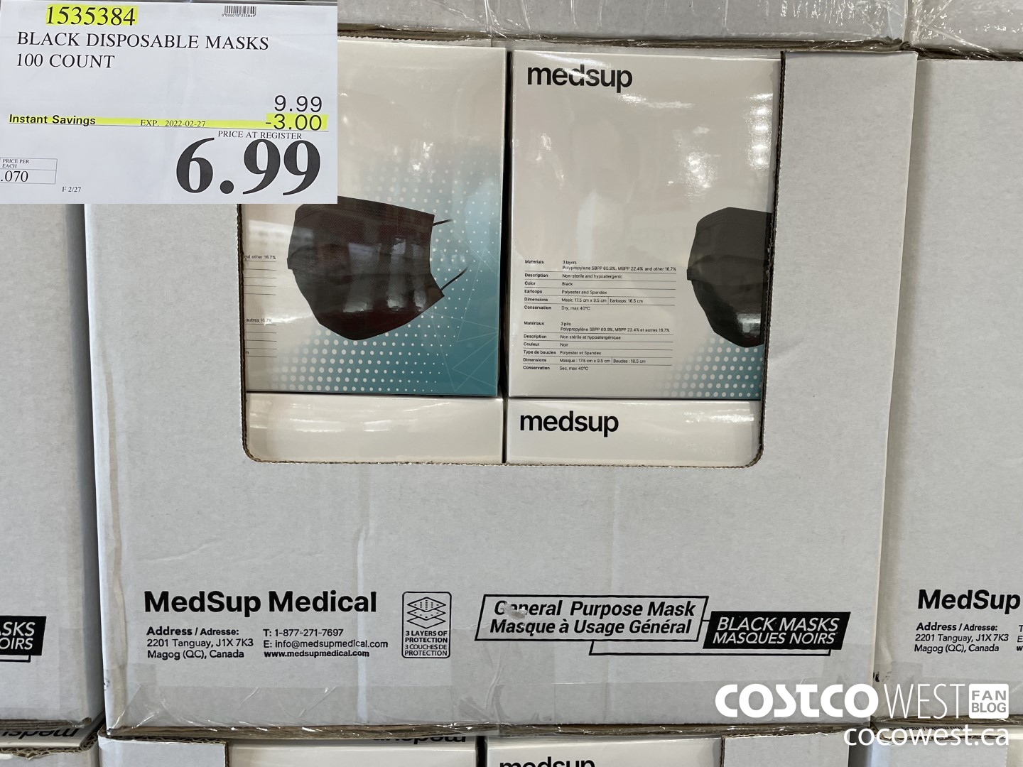 1535384 BLACK DISPOSABLE MASKS 100 COUNT ($3.00 INSTANT SAVINGS EXPIRES ON 2022-02-27) $6.99