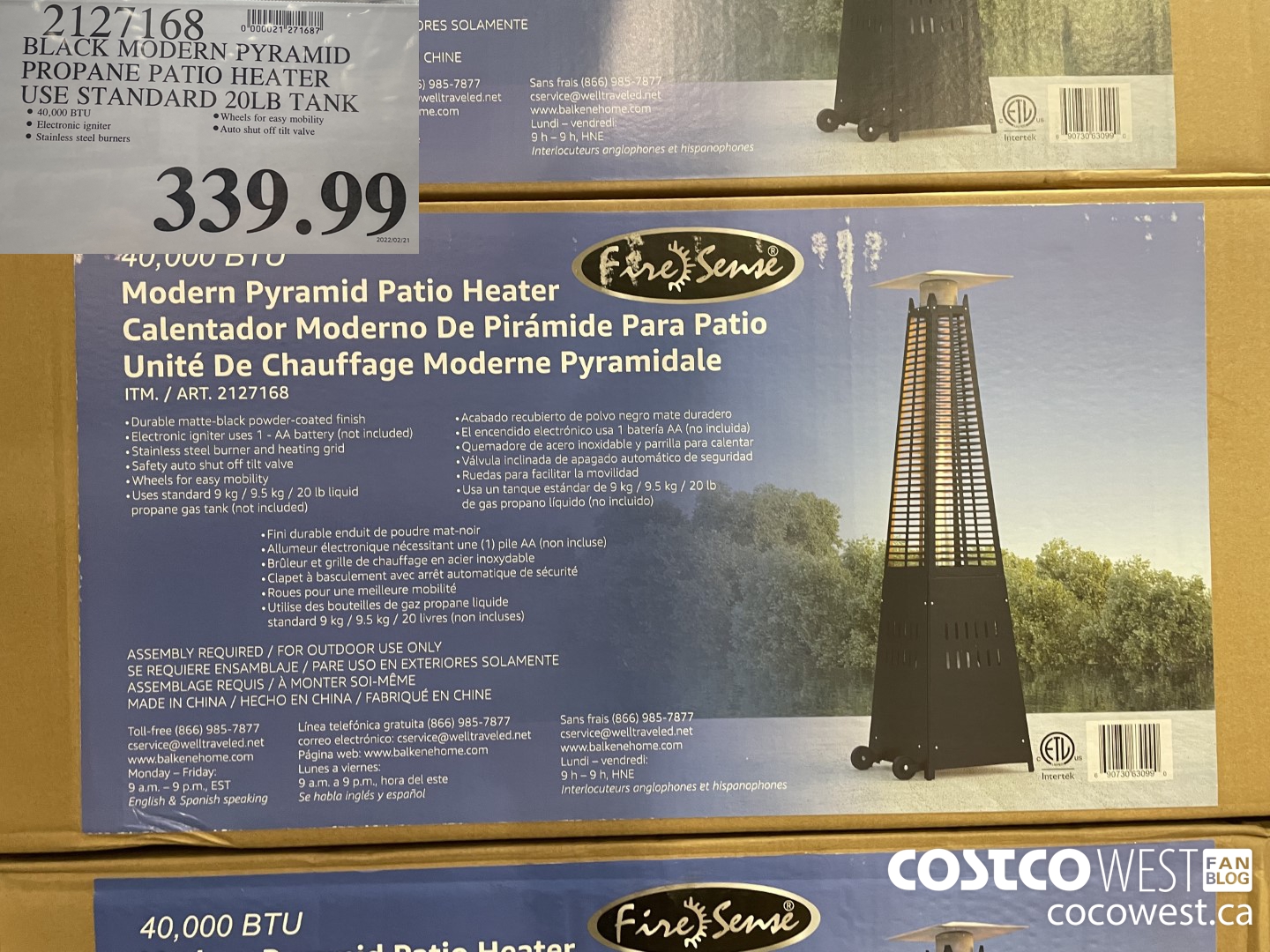 2127168 BLACK MODERN PYRAMID PROPANE PATIO HEATER USE STANDARD 20LB TANK $339.99