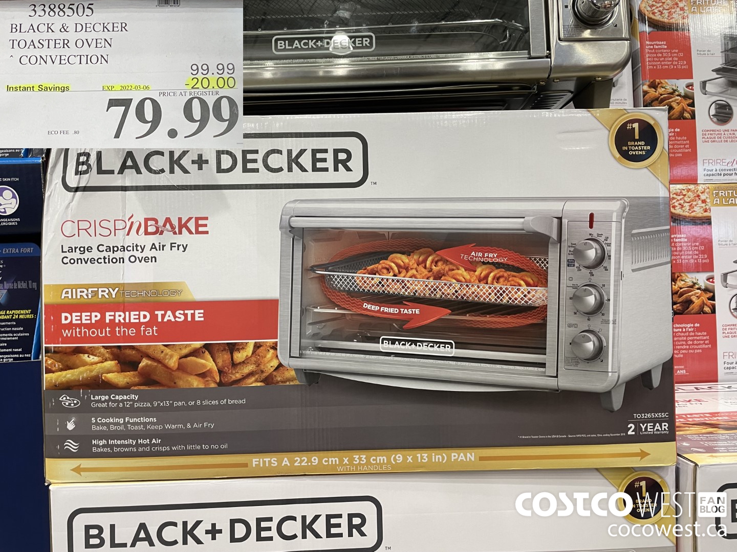 3388505 BLACK & DECKER TOASTER OVEN CONVECTION ($20.00 INSTANT SAVINGS EXPIRES ON 2022-03-06) $79.99