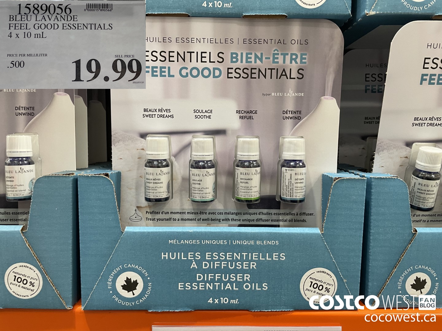 1589056 BLEU LAVANDE FEEL GOOD ESSENTIALS 4 x 10 mL $19.99