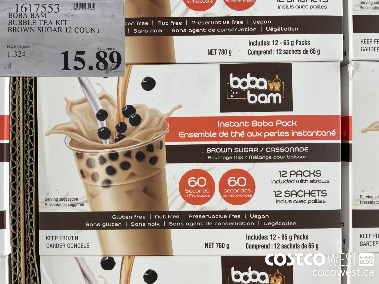 1617553 BOBA BAM BUBBLE TEA KIT BROWN SUGAR 12 COUNT $15.89
