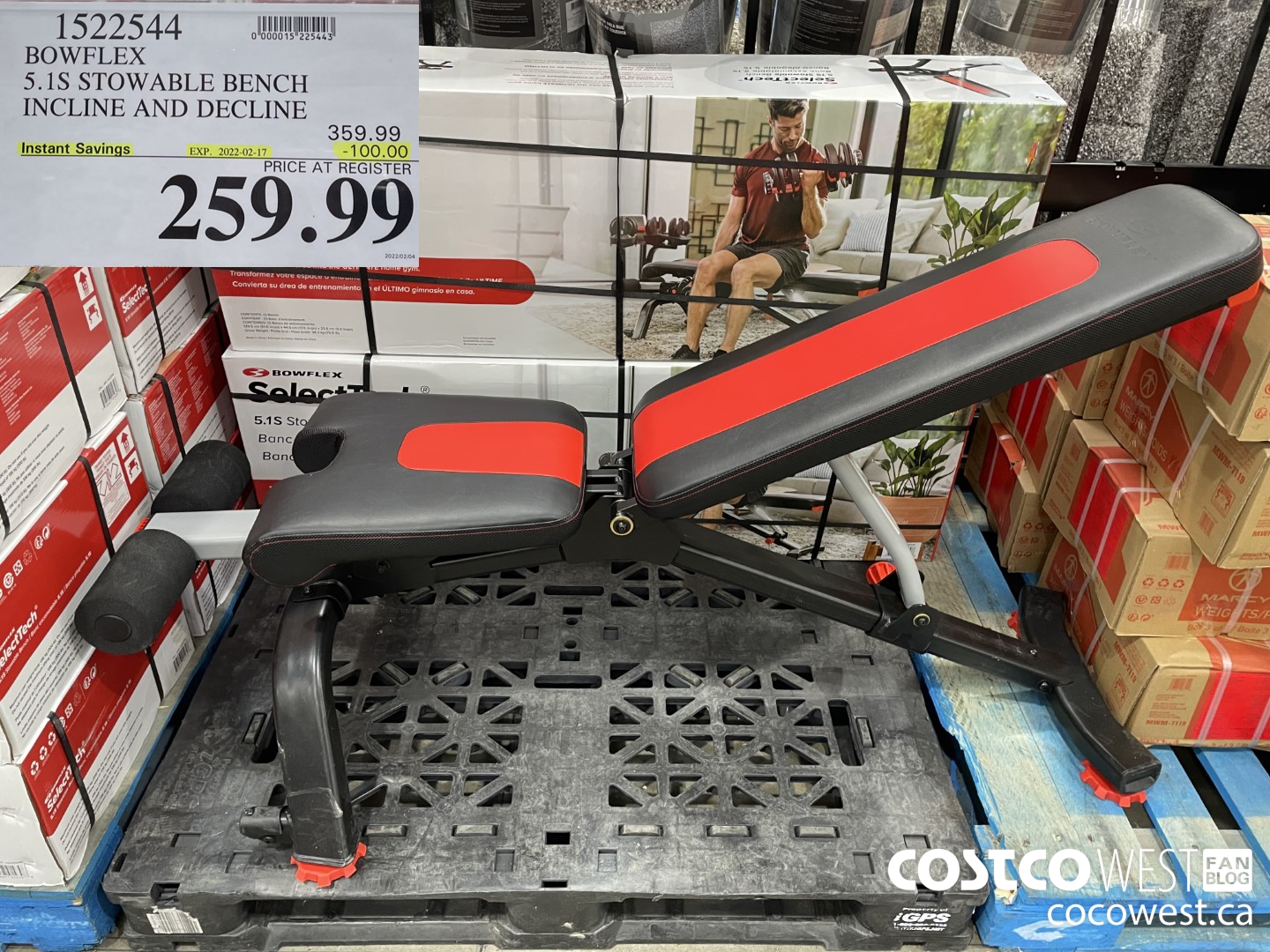 1522544 BOWFLEX 5.1S STOWABLE BENCH INCLINE AND DECLINE ($100.00 INSTANT SAVINGS EXPIRES ON 2022-02-17) $259.99