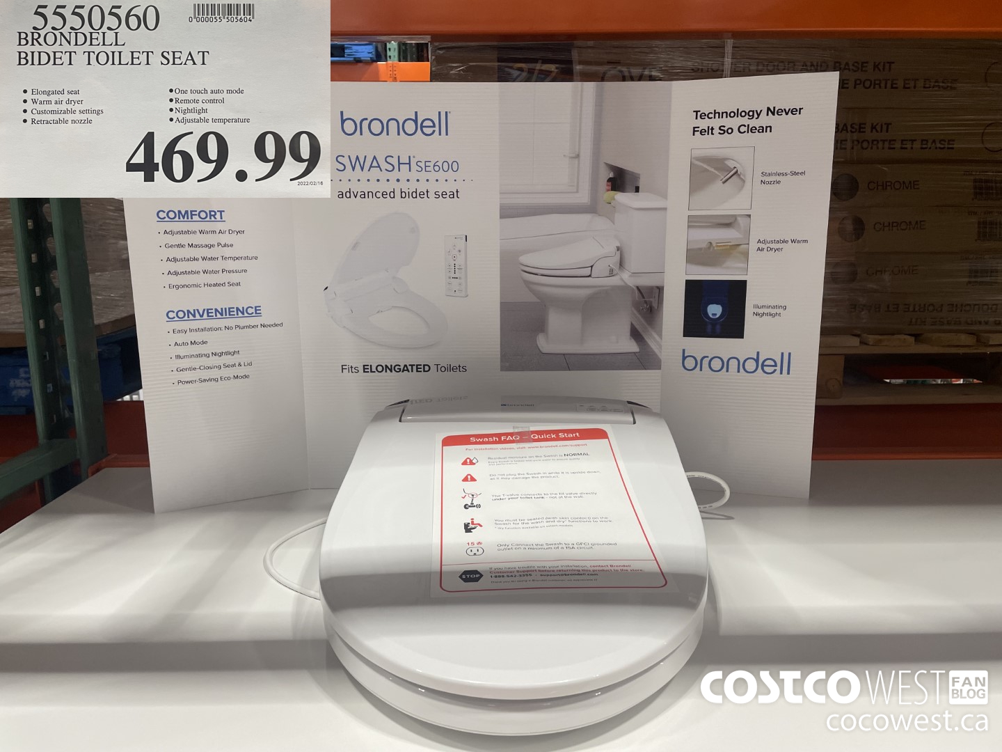 5550560 BRONDELL BIDET TOILET SEAT $469.99