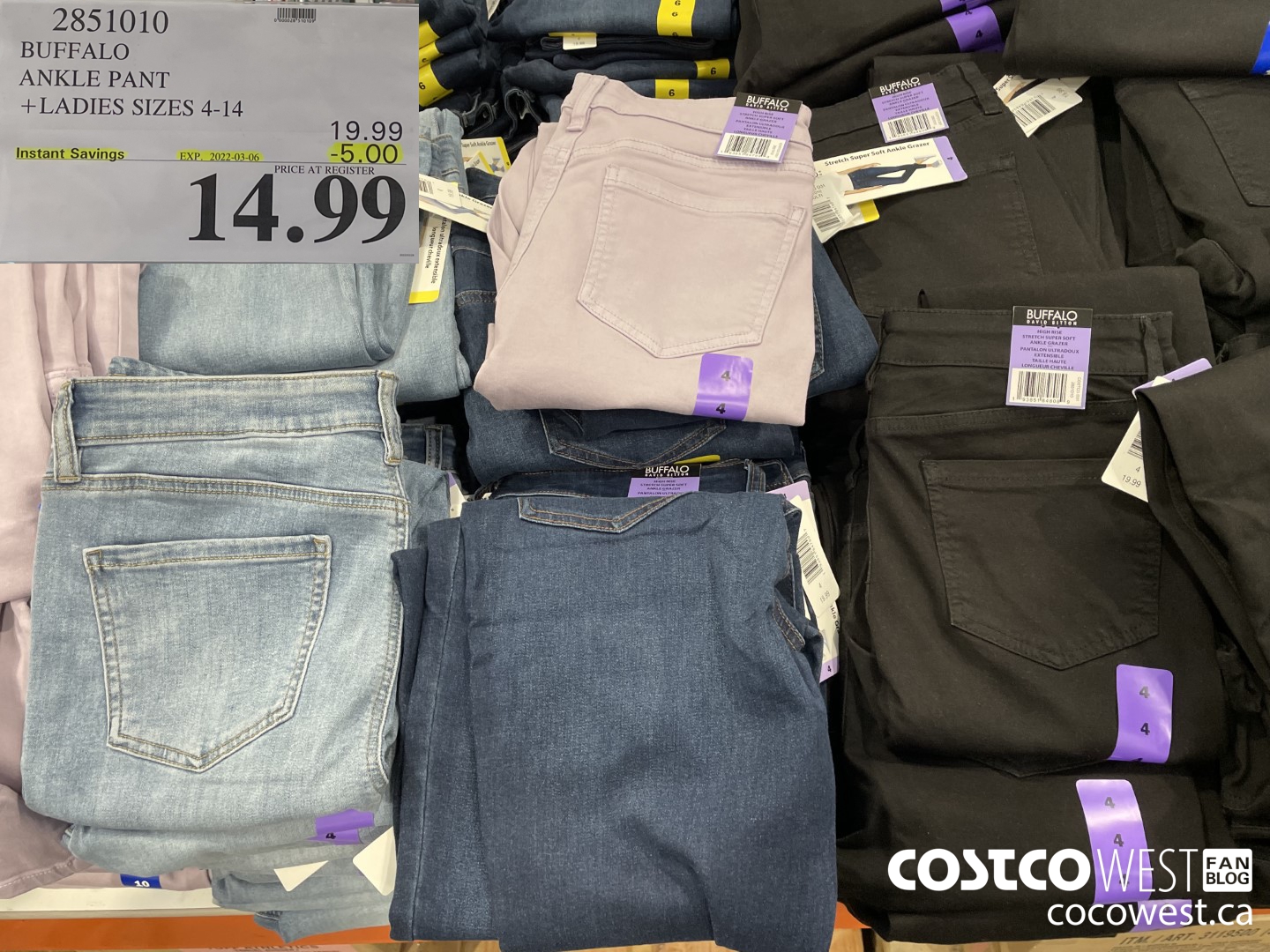 2851010 BUFFALO ANKLE PANT LADIES SIZES 4-14  ($5.00 INSTANT SAVINGS EXPIRES ON 2022-03-06) $14.99