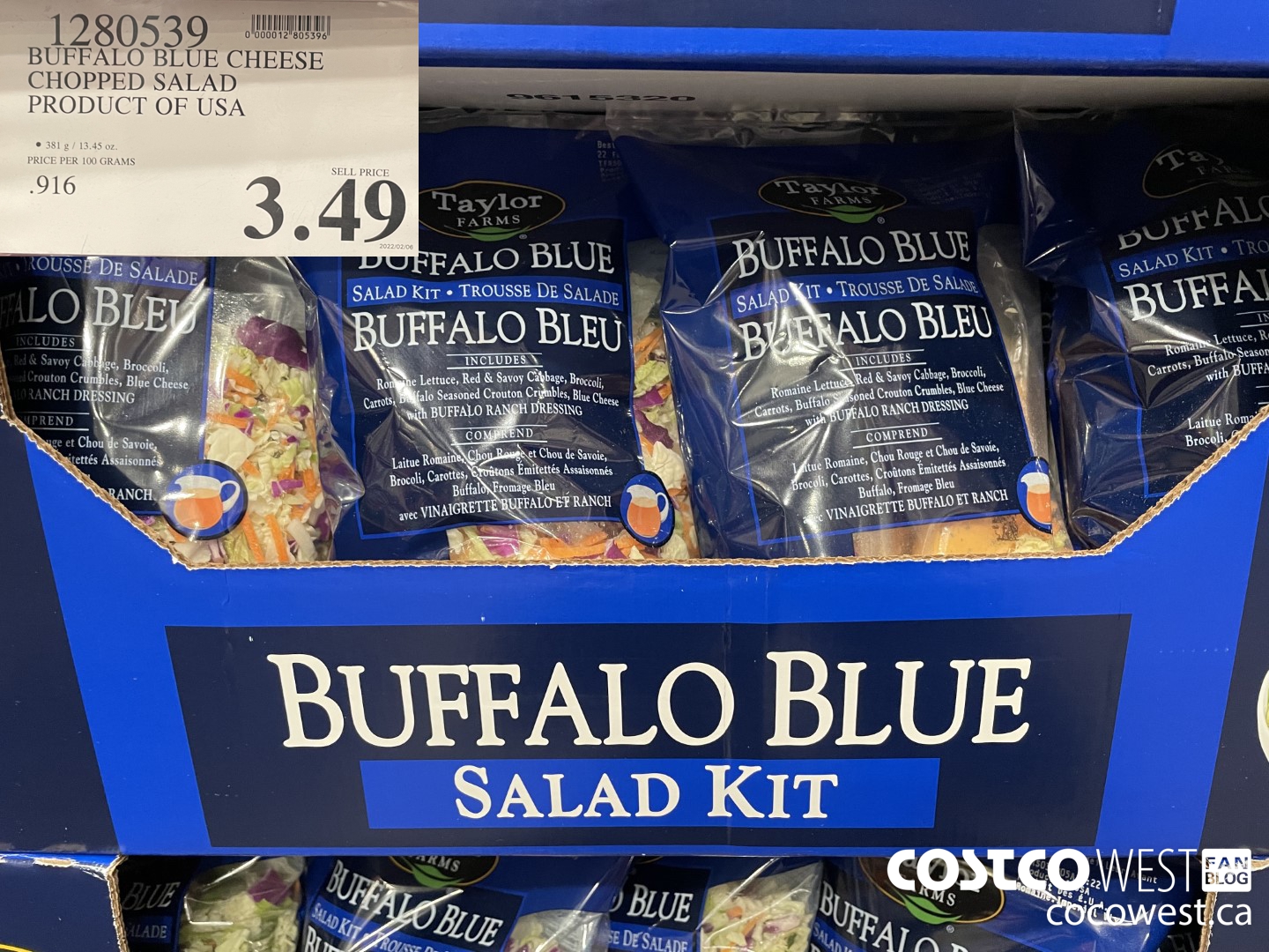 1280539 BUFFALO BLUE CHEESE CHOPPED SALAD PRODUCT OF USA $3.49