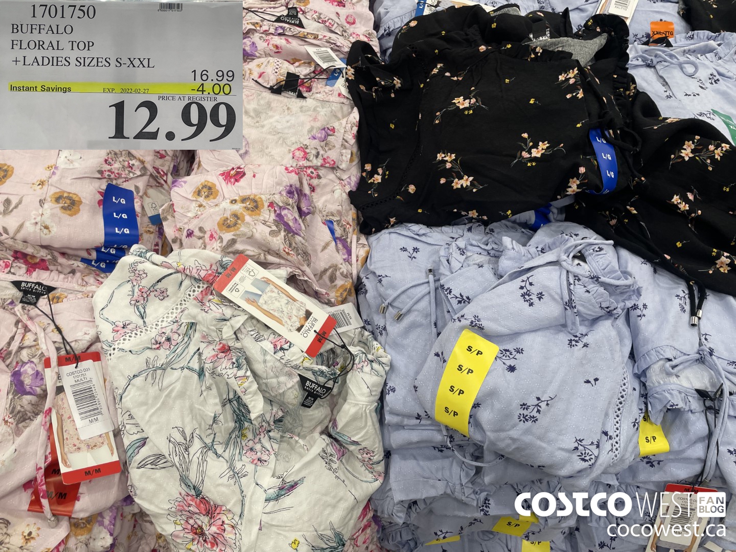 1701750 BUFFALO FLORAL TOP LADIES SIZES S-XXL ($4.00 INSTANT SAVINGS EXPIRES ON 2022-02-27) $12.99