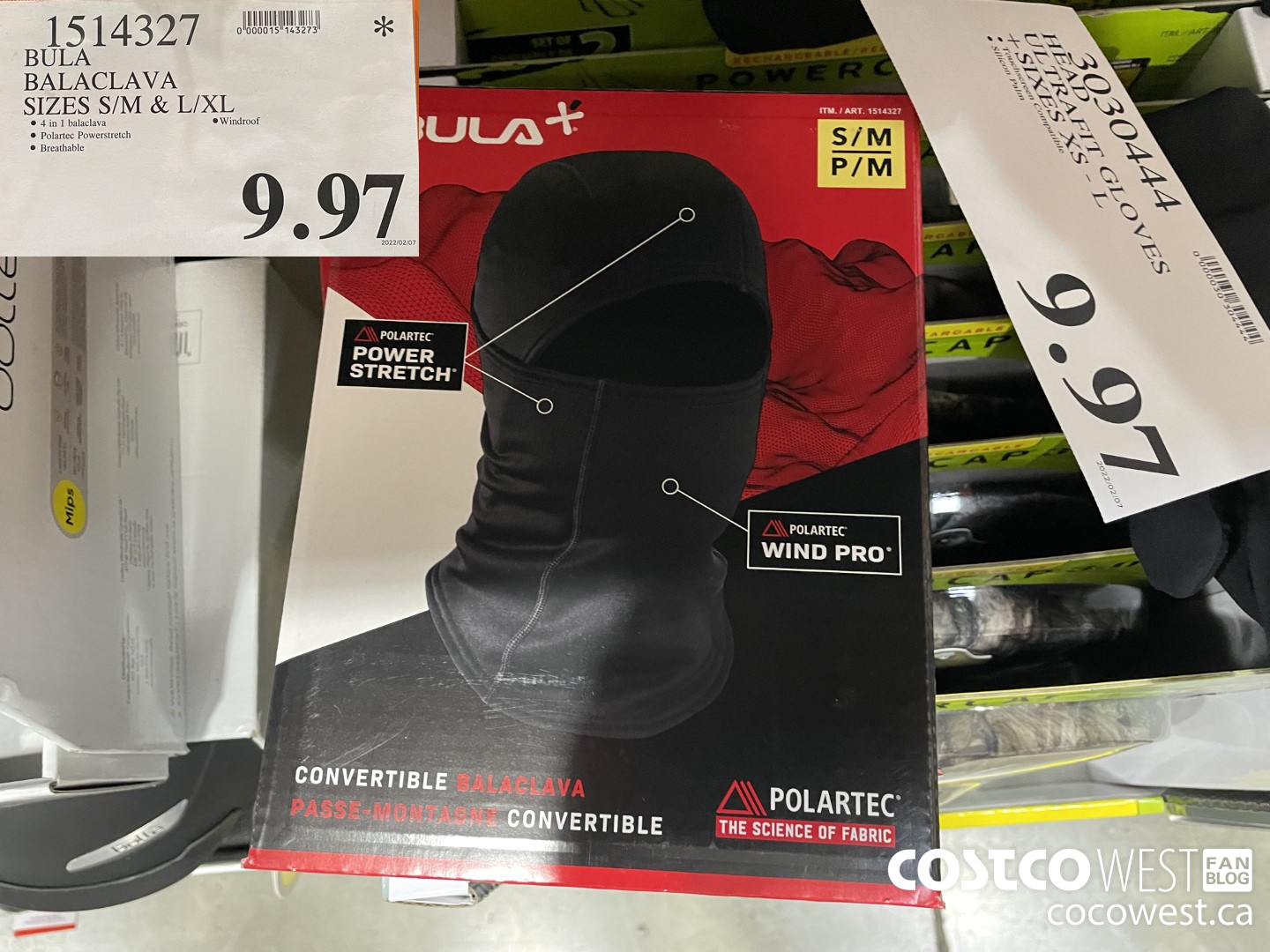 1514327 BULA BALACLAVA SIZES S/M & L/XL $9.97