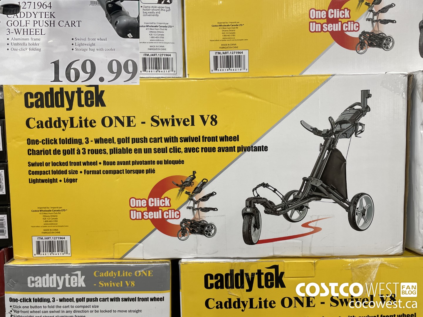 1271964 CADDYTEK GOLF PUSH CART 3-WHEEL $169.99