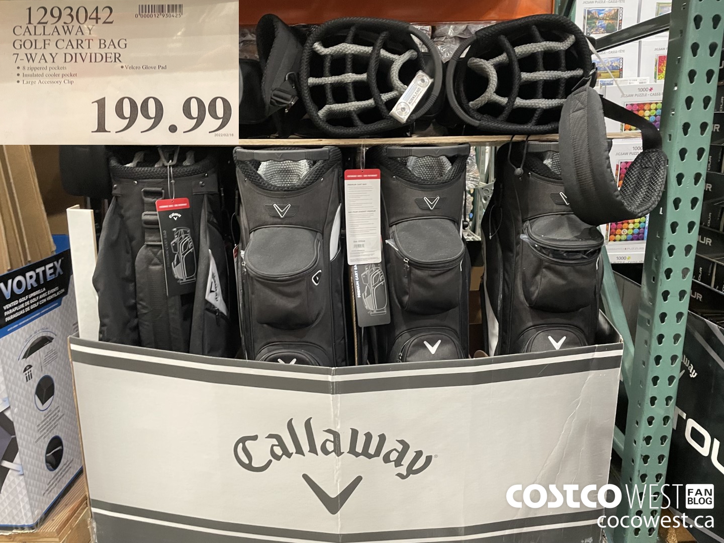1293042 CALLAWAY GOLF CART BAG 7-WAY DIVIDER $199.99
