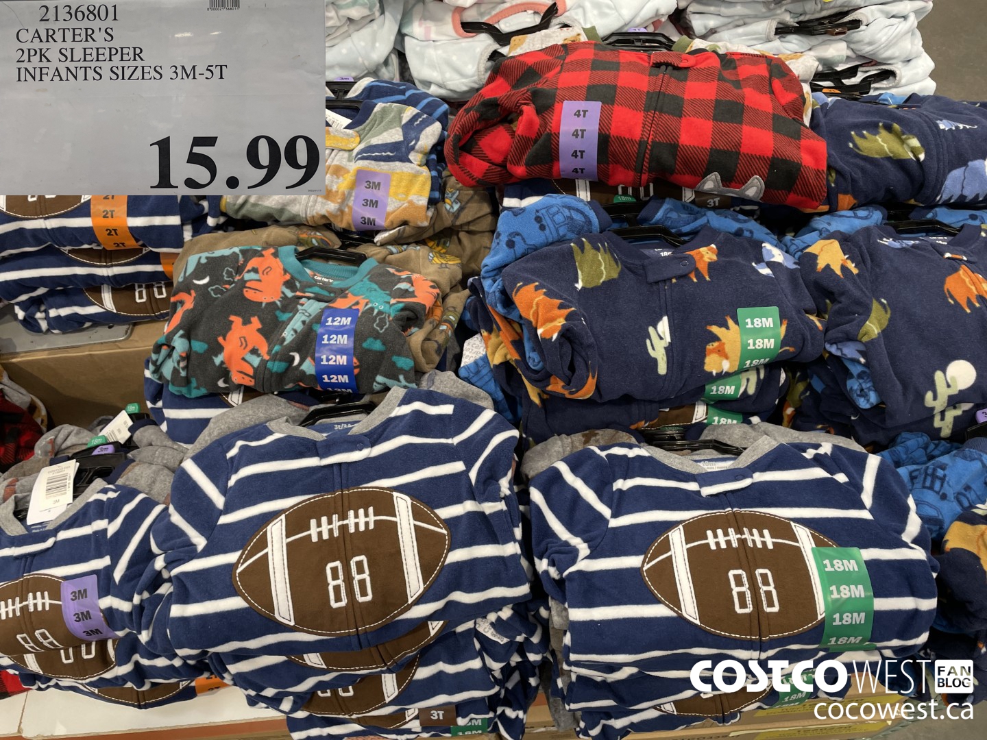 2136801 CARTER'S 2PK SLEEPER INFANTS SIZES 3M-5T  $15.99