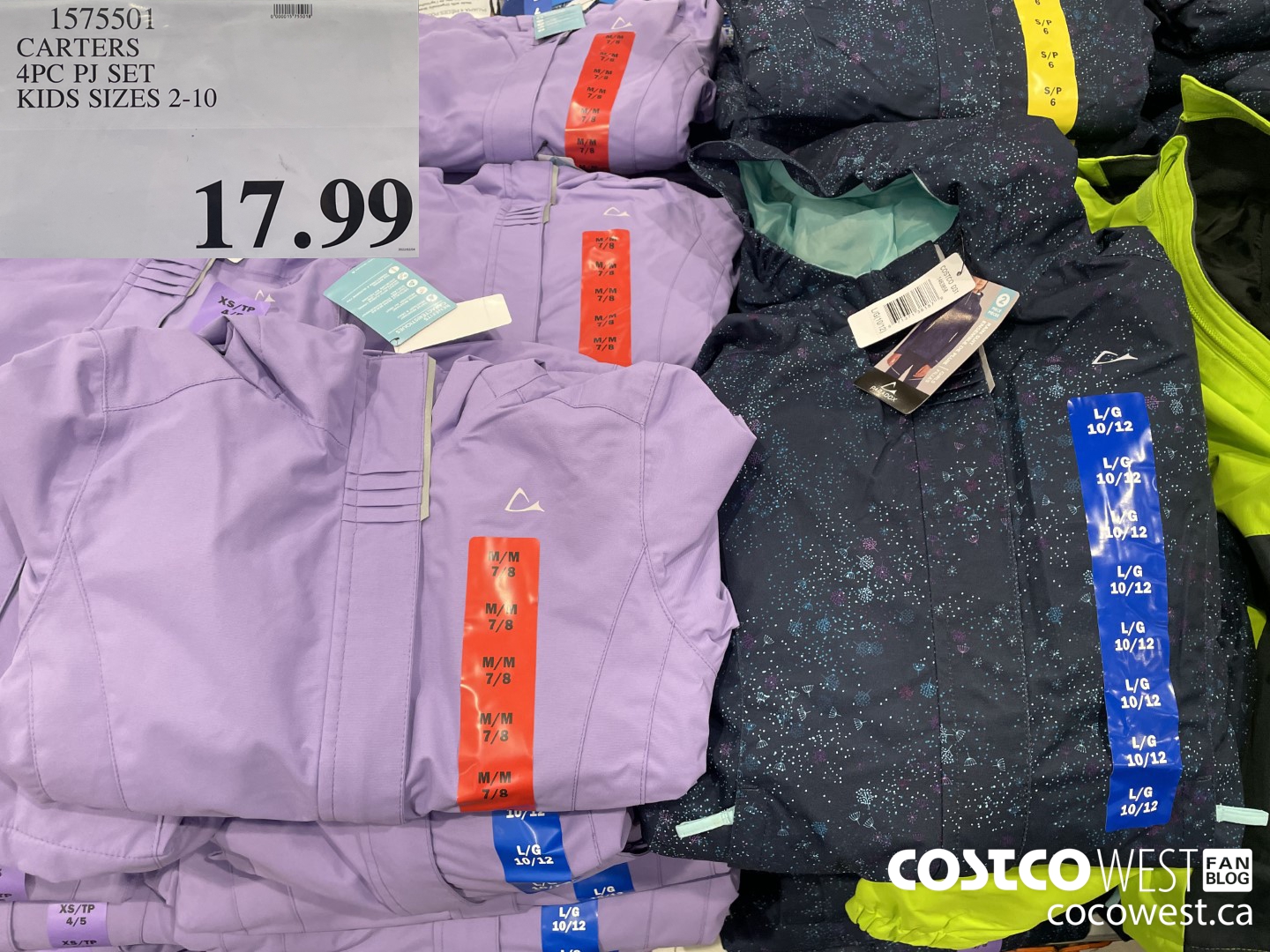 1575501 CARTERS 4PC PJ SET KIDS SIZES 2-10  $17.99