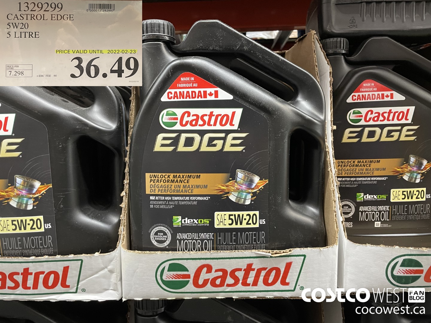 1329299 CASTROL EDGE 5W20 5 LITRE (EXPIRES ON 2022-02-23) $36.49