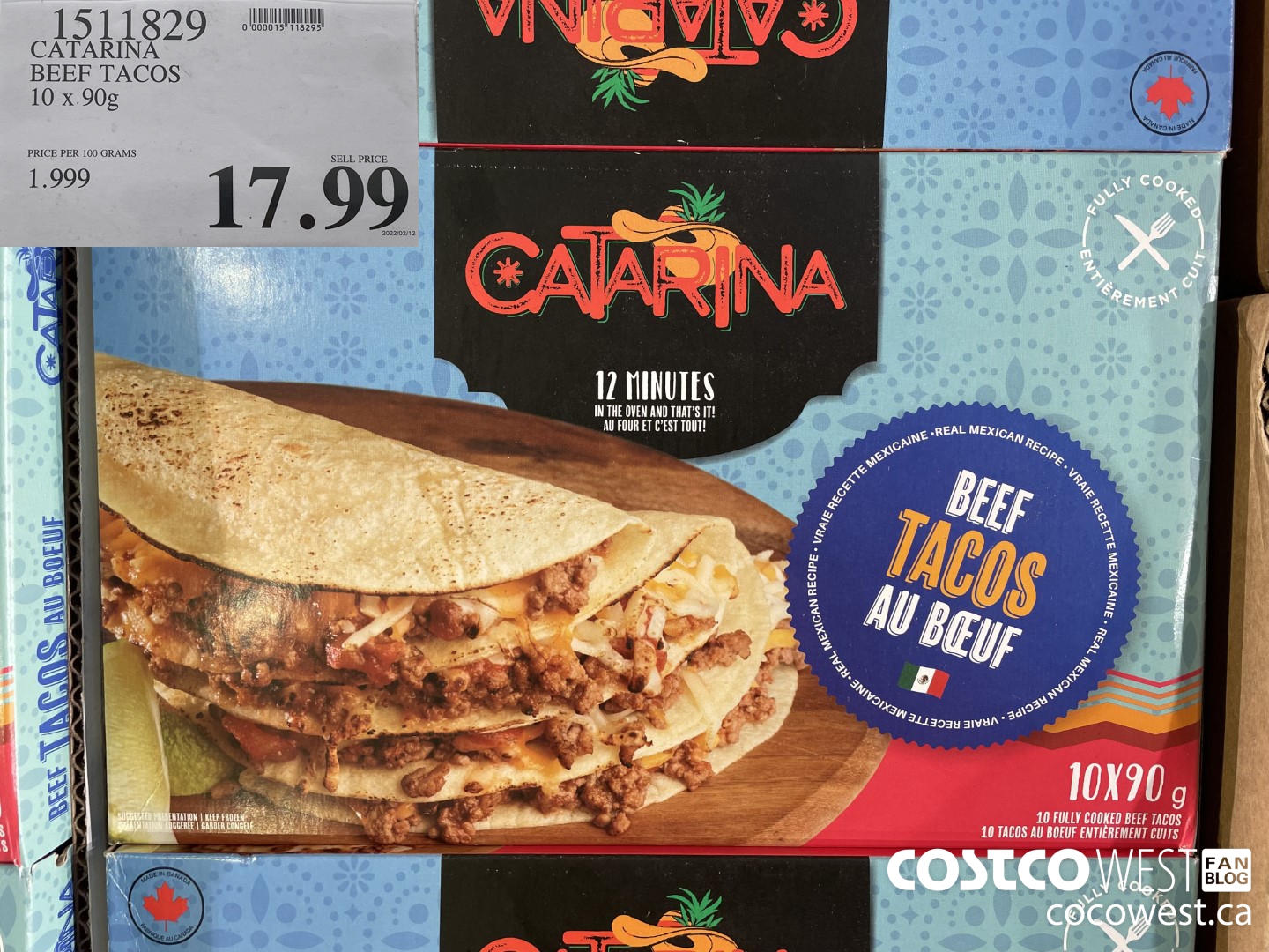1511829 CATARINA BEEF TACOS 10 x 90g  $17.99