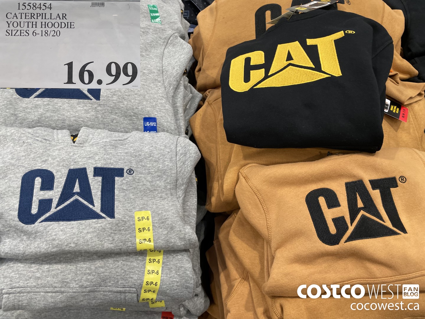 1558454 CATERPILLAR YOUTH HOODIE SIZES 6-18/20  $16.99