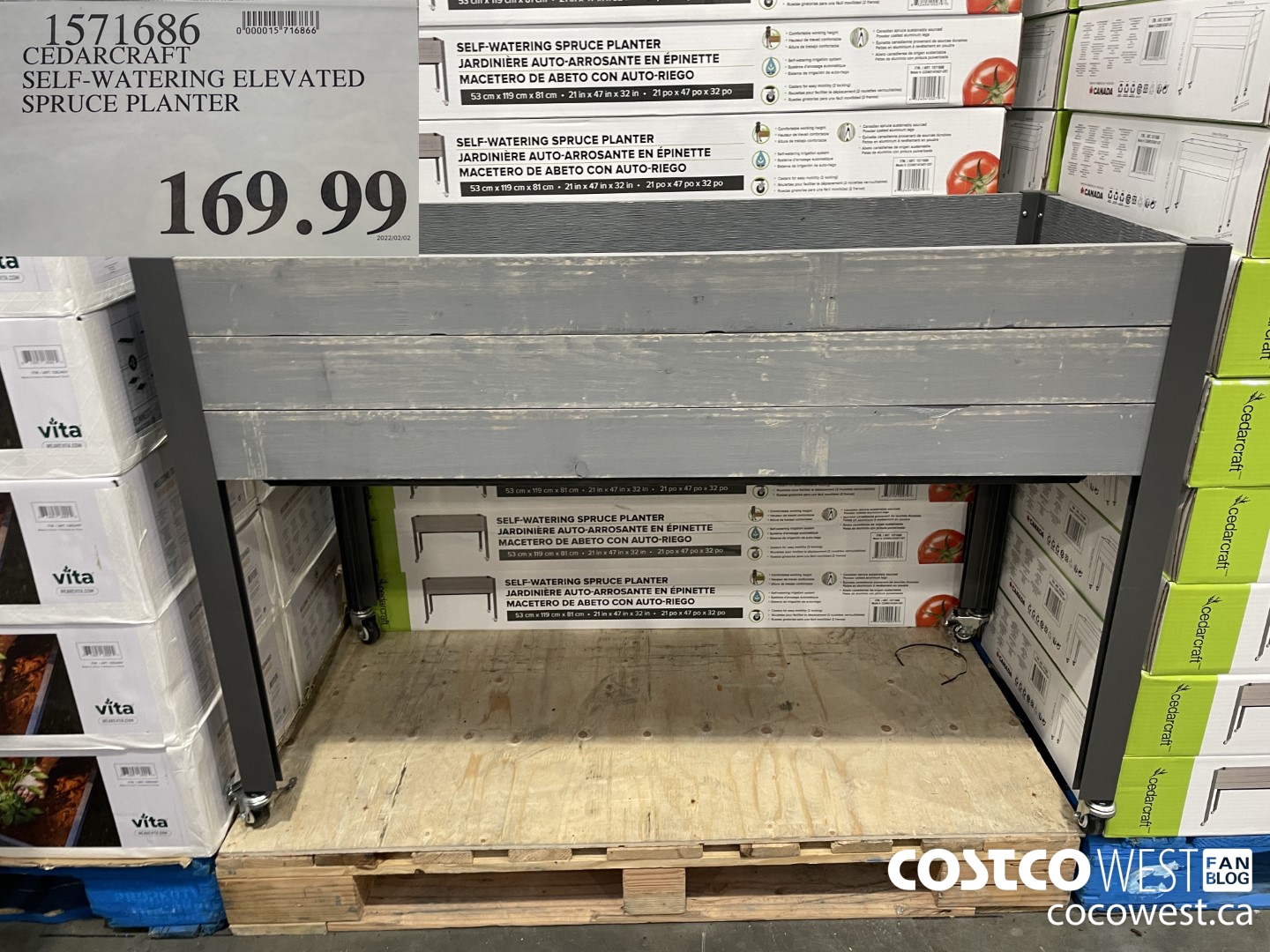 1571686 CEDARCRAFT SELF-WATERING ELEVATED SPRUCE PLANTER $169.99