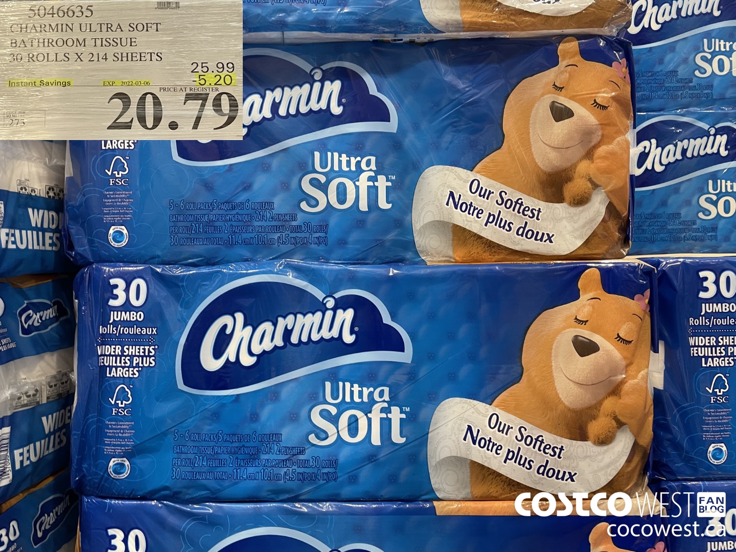Charmin Ultra Soft Bath Tissue, 2-Ply, 213 Sheets, 30 Rolls