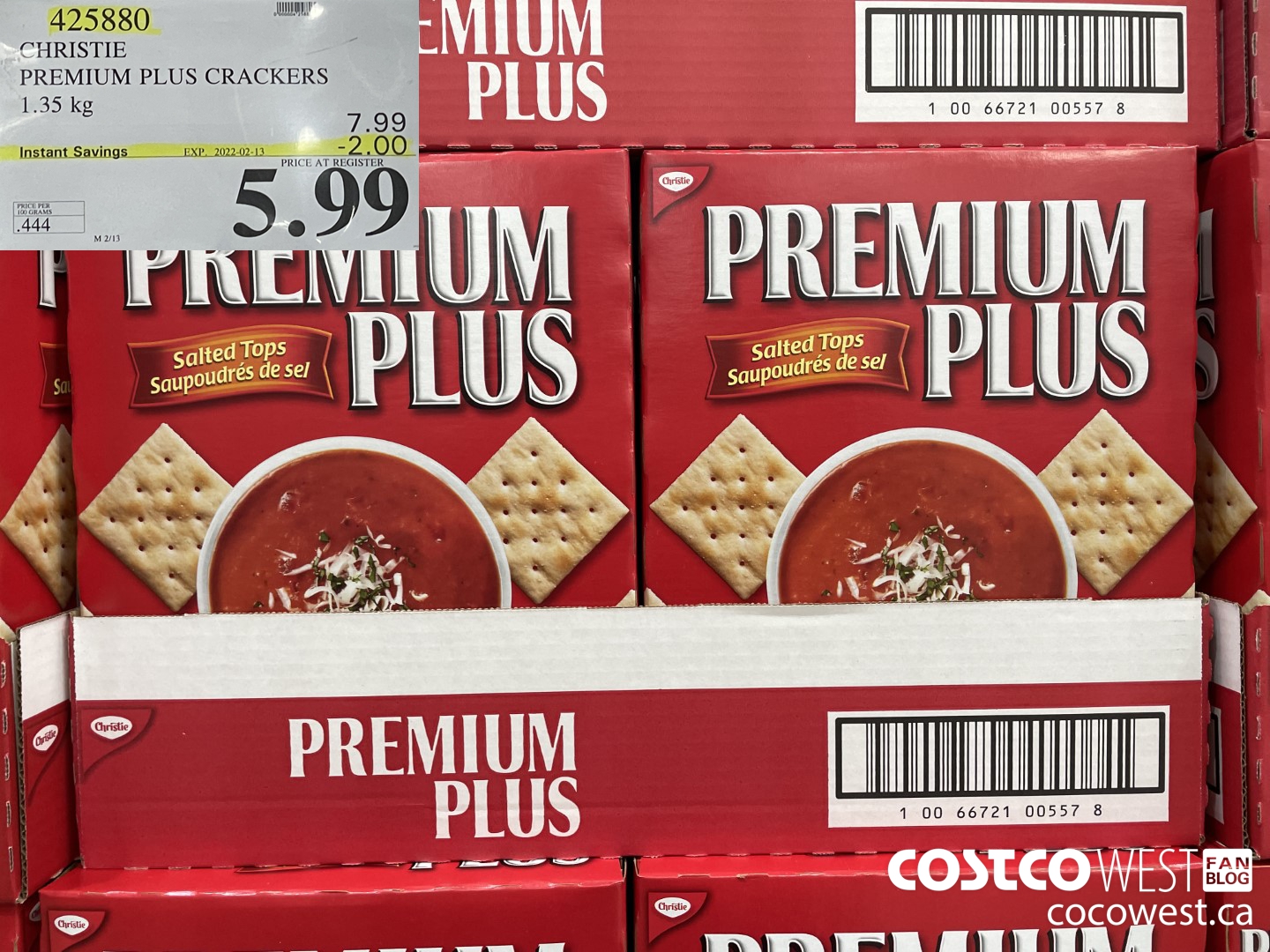 425880 CHRISTIE PREMIUM PLUS CRACKERS 1.35 kg ($2.00 INSTANT SAVINGS EXPIRES ON 2022-02-13) $5.99