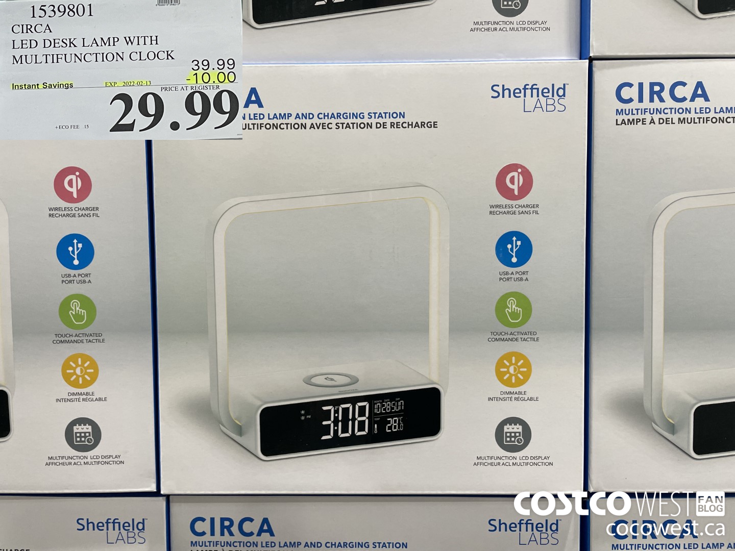 1539801 CIRCA LED DESK LAMP WITH MULTIFUNCTION CLOCK ($10.00 INSTANT SAVINGS EXPIRES ON 2022-02-13) $29.99