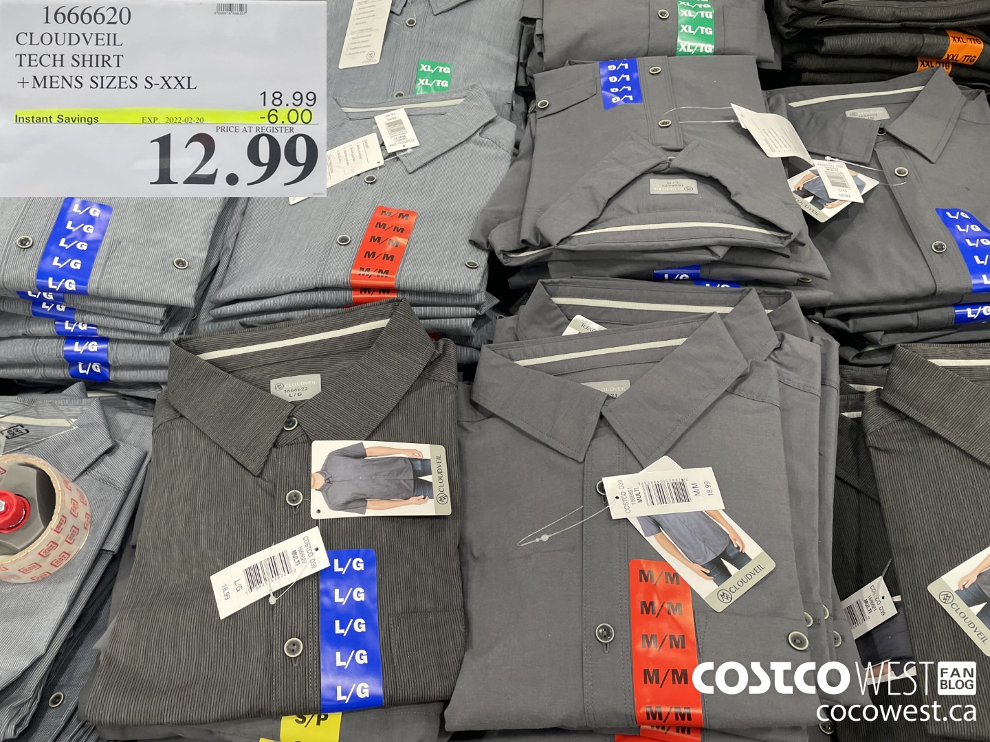 1666620 CLOUDVEIL TECH SHIRT MENS SIZES S-XXL  ($6.00 INSTANT SAVINGS EXPIRES ON 2022-02-20) $12.99