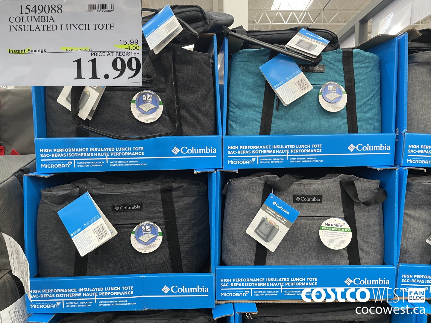 1549088 COLUMBIA INSULATED LUNCH TOTE ($4.00 INSTANT SAVINGS EXPIRES ON 2022-02-13) $11.99