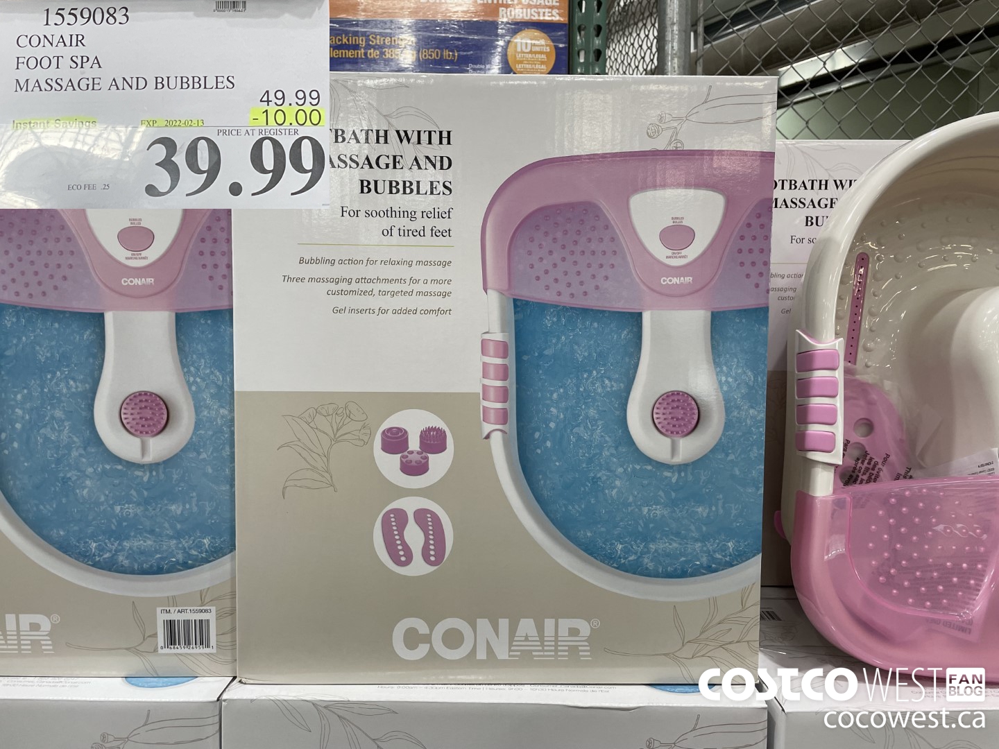 1559083 CONAIR FOOT SPA MASSAGE AND BUBBLES  ($10.00 INSTANT SAVINGS EXPIRES ON 2022-02-13) $39.99